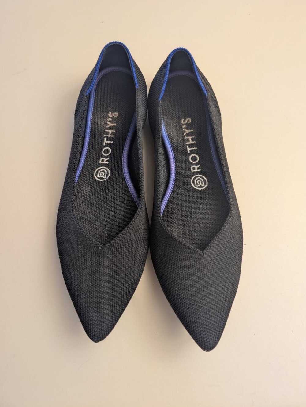 Rothy's Women's The Point II Flats in Black. Size 9